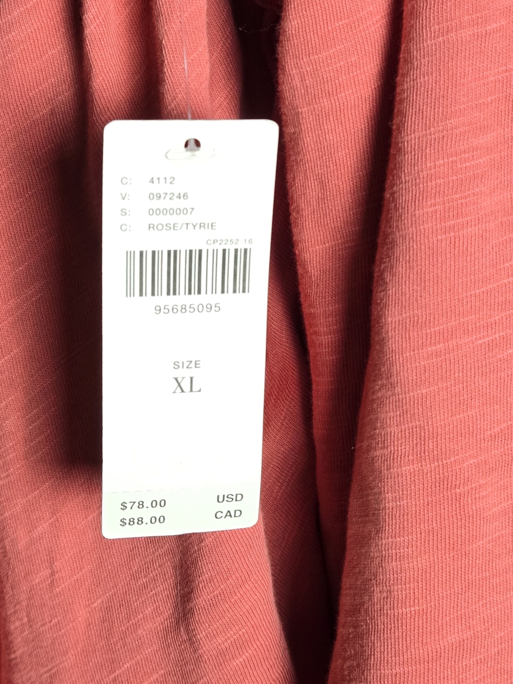 Anthropologie Pilcro Crew-Neck Smocked Ruched Top Rose Pink Rust XL - Picture 4 of 11